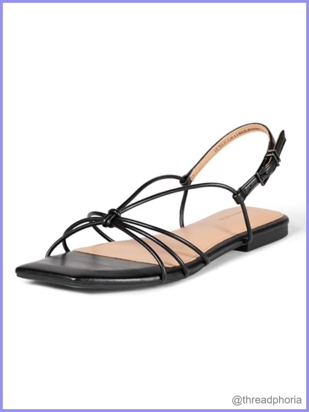 Women's Strappy Flat Sandals Faux Leather Memory Foam Casual